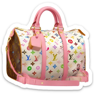 Louis Vuitton speedy bag with pink strap no flowers sticker