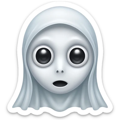 An White Ghost With Googly Eyes On it, sticker