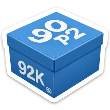 A game name 92 pak size like box background blue sticker