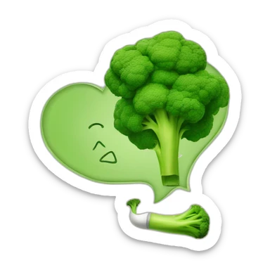 Person Smoking, broccoli in a love heart speech bubble, 420  sticker
