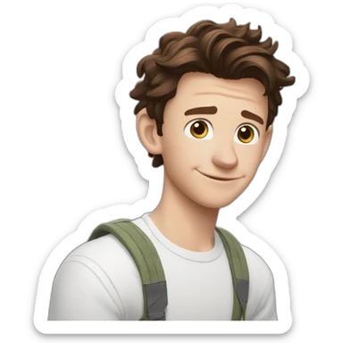 tom holland avec une araignée sticker