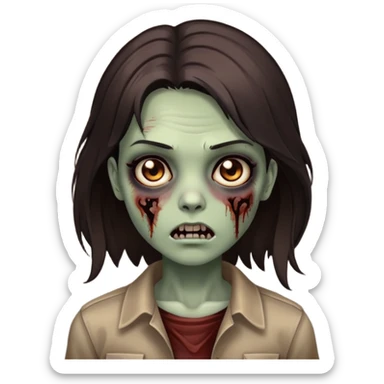 garota zumbi com o cabelo castanho escuro medio e com as pontas repicadas sticker