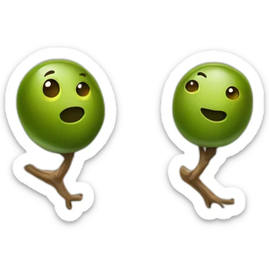 stack of two olives but one is feeling weird sticker