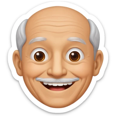 Draw me a grandfather who smiles and has no front tooth. sticker