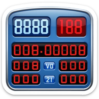 american football score board blue (#00A3E0) and red (#F9423A) sticker