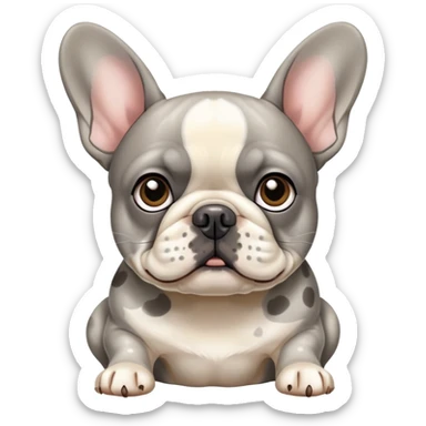 Grey, white, beige spotted French bulldog sticker