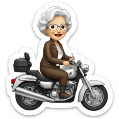 Grand mère en moto sticker