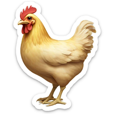 Chicken laying an egg sticker