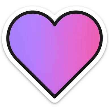 gradient heart icon blending lavender and fuchsia, modern icon style, clean lines, no text sticker