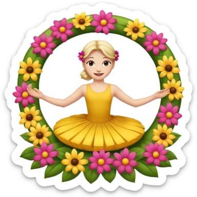 dancer on flower float sticker