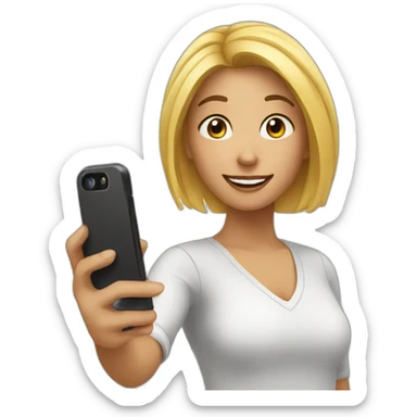 woman taking a selfie picture sticker