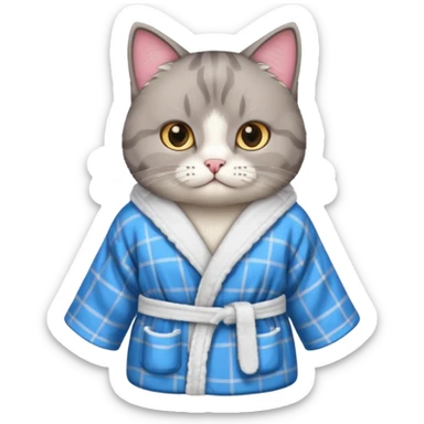 scottish cat with bathrope sticker