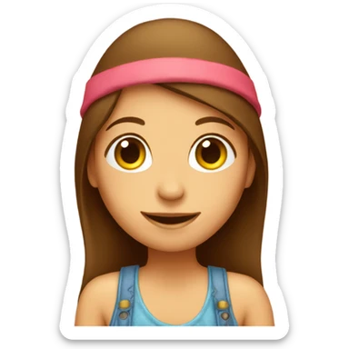 Birthday hat on brown haired hippie girl sticker