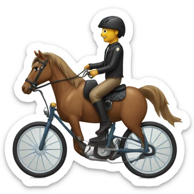 Horse riding a bike  sticker