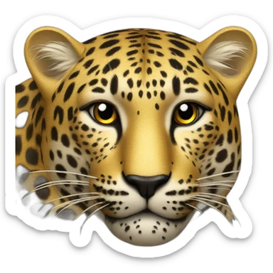 leopard and district leather sticker