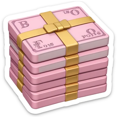 baby pink stack of British pounds\ sticker