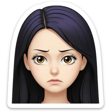 Nico Robin frowning, looking upset sticker