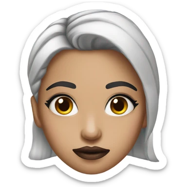 a girl with bad makeup and sharpie like eyebrows sticker