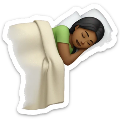 A black-haired woman sleeping while snoring. sticker