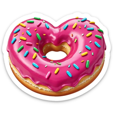 heart with a donut motif sticker