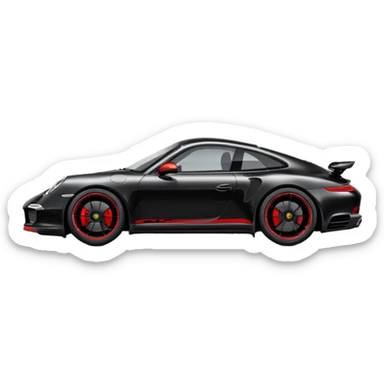Black Porsche 911 with red details sticker