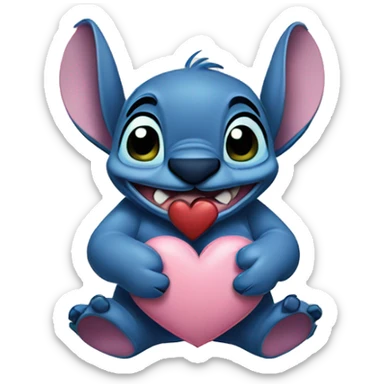 Stitch avec coeur Disney sticker