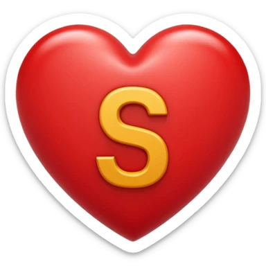 The Letter S in a Heart sticker