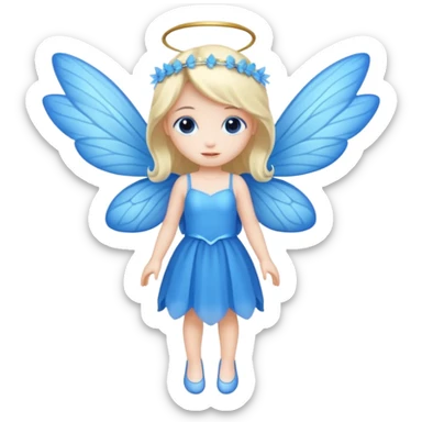 full body of little blue fairy sticker