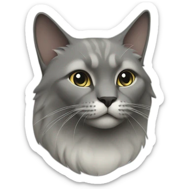 Norvegian cat, color smoke grey sticker