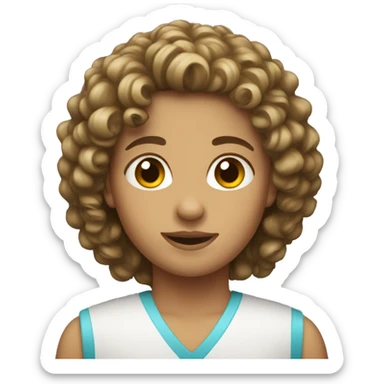 Pretty girl with curly mullet sticker