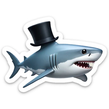 Shark with a top hat sticker