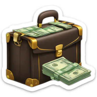 briefcase with money sticker