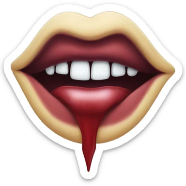 vampire lips with fangs no face sticker