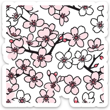 Sakura cherry blossom pattern sticker