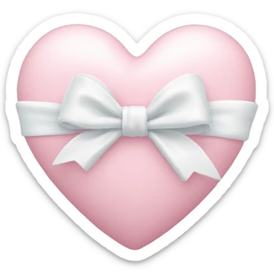 Pastel pink heart with white bow sticker