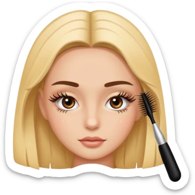 A girl getting her lashes done  sticker