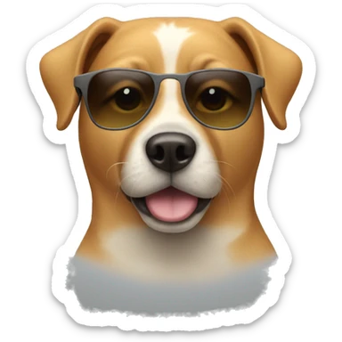 Dog with sunglasses sticker