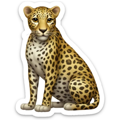 Leopard heart sticker