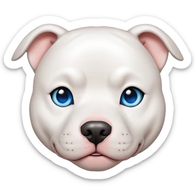 White pitbull blue eyes sticker
