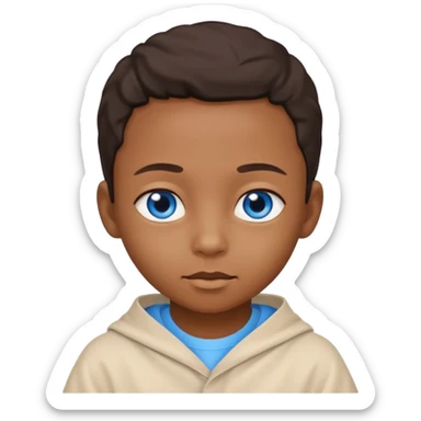 blue eyed desert black child with creme cloth sticker