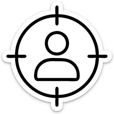 minimalist style person in the center of a target sticker