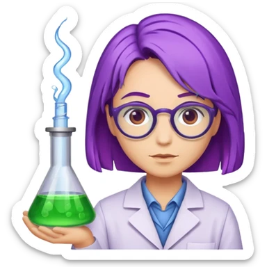 purple haired scientists sticker