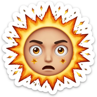 The star eyes emoji like this 🤩but way more aggressive with like explosions in the eyes sticker