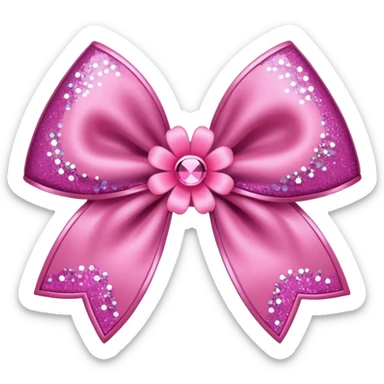 kpop flower bow with glitter sticker