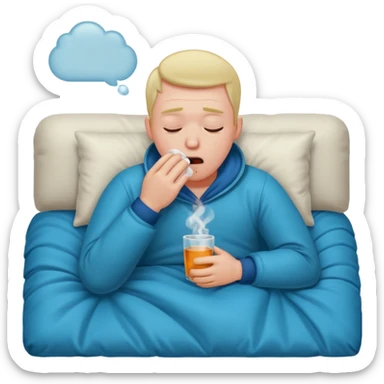 duvet couch men sick sticker