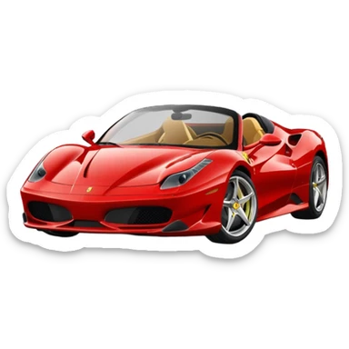 Red Ferrari sports car sticker