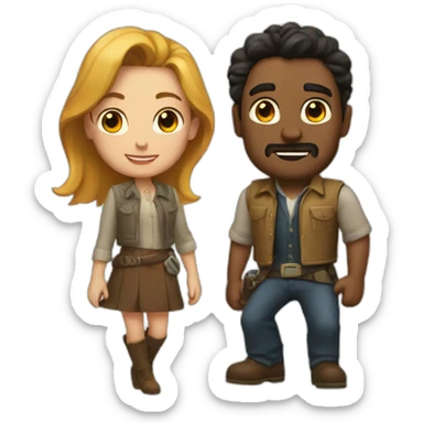 Tadeo jones y Sara lavroft sticker