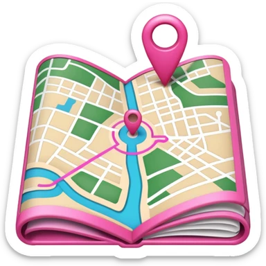 mix pink of a big gps map of the lines sticker