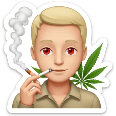 smoking marijuana sticker