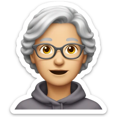 Grey haired lady aged 55 76 kg sticker